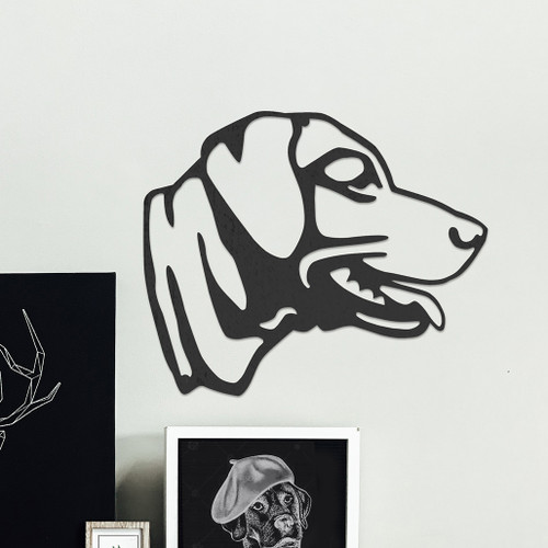 Labrador Head Corten Steel Wall Art Scene
