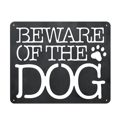 Beware of the Dog Corten Steel Wall Art