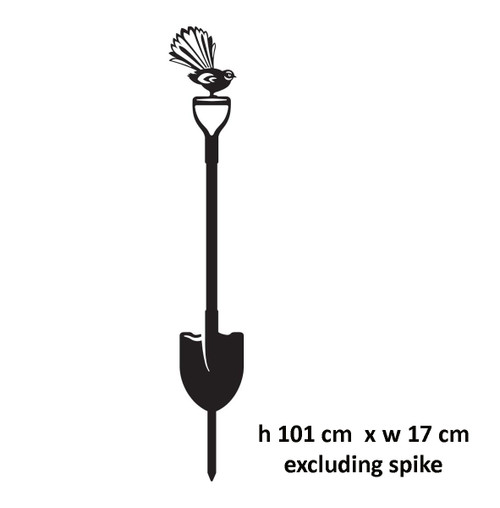 Fantail on Spade Garden Art – Corten Steel