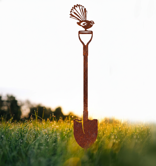 Aged  Corten Steel Fantail on Spade