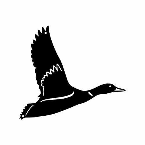 BAMD615 Flying Duck Sml Steel Wall Art Black