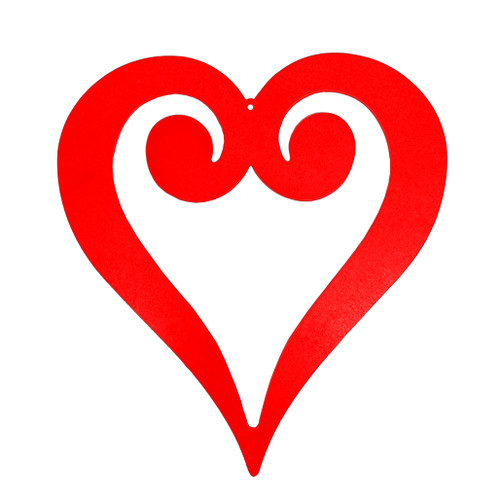 Heart Koru Powder Coated Wall Art Red