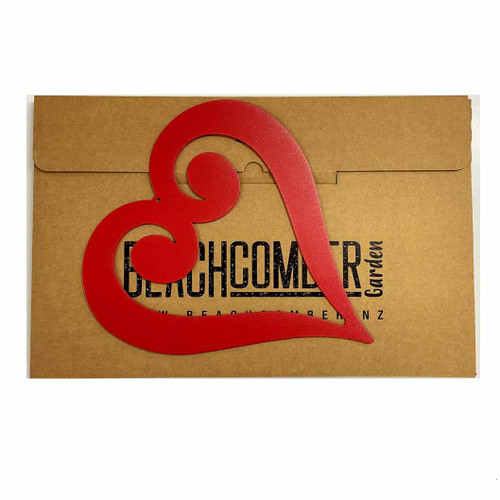 Heart & Koru Metal Wall Art – Red Steel