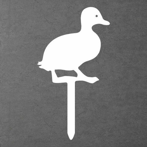 Duckling 3 Garden Art – White Steel