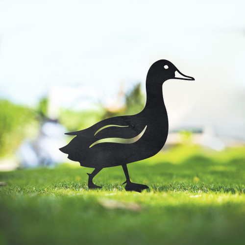 Mother Duck Garden Art – Black Steel
