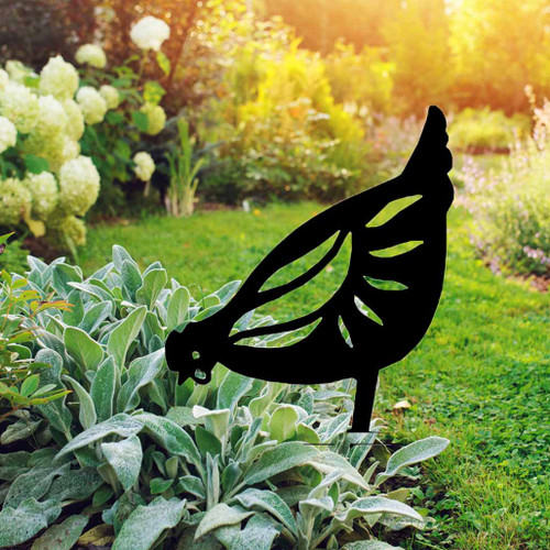 BAMD203 Chook 3 Steel Garden Art Black