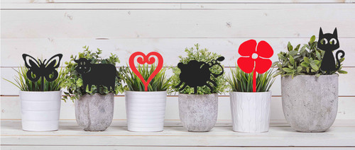 Mini Heart Pot Plant Art – Corten Steel