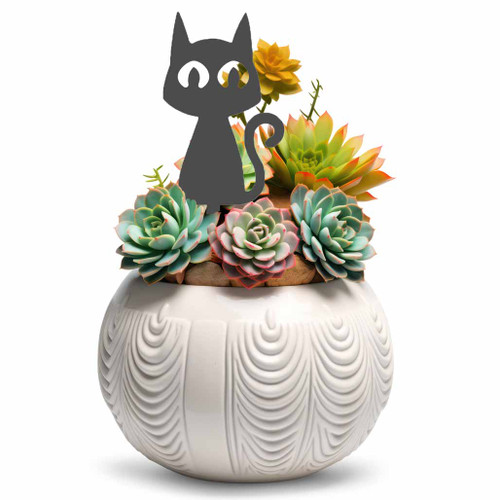 Mini Cat Pot Plant Art – Corten Steel