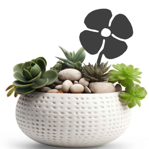 Mini Poppy Pot Plant Art – Corten Steel
