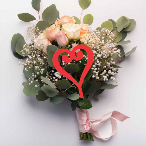 Mini Heart Garden Art – Red Steel
