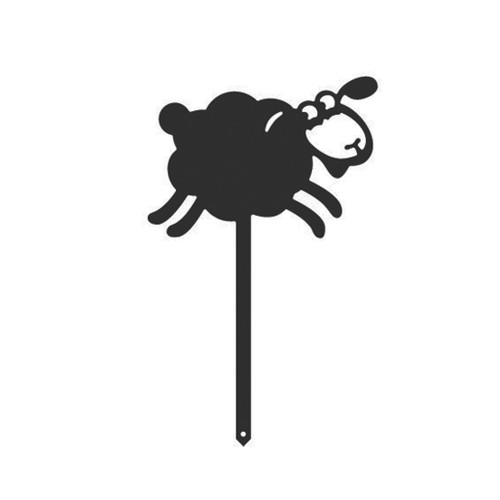 Mini Sheep Garden Art – Black Steel