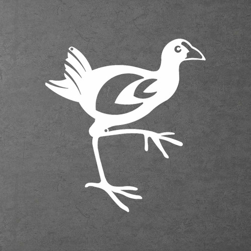 BAMC517 Pukeko Steel Wall Art White