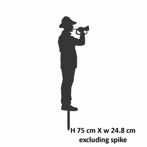 Medium Soldier Bugler Garden Art – Corten Steel