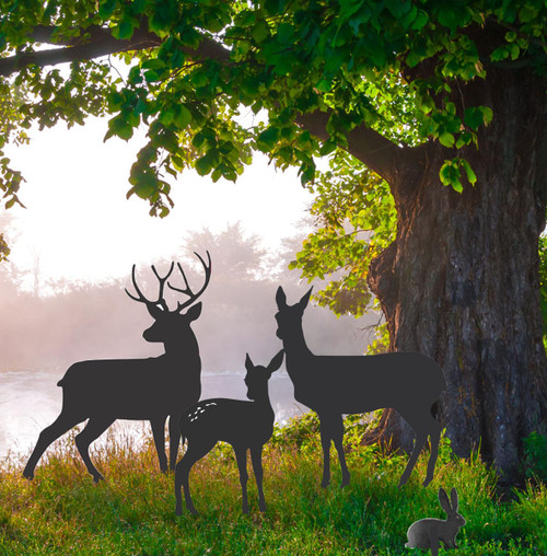 Large Standing Fawn Garden Art – Corten Steel