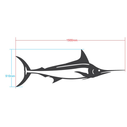 Large Marlin Metal Wall Art – Black Steel