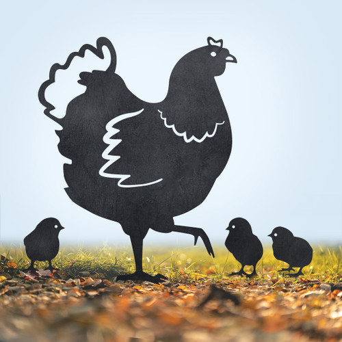 Little Chick 1 Garden Art – White Steel