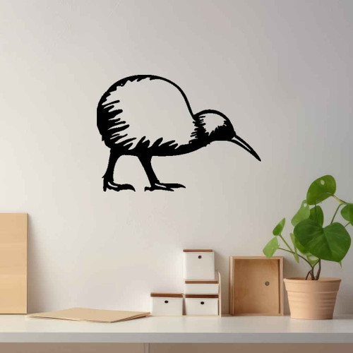 Kiwi Metal Wall Art – Black Steel