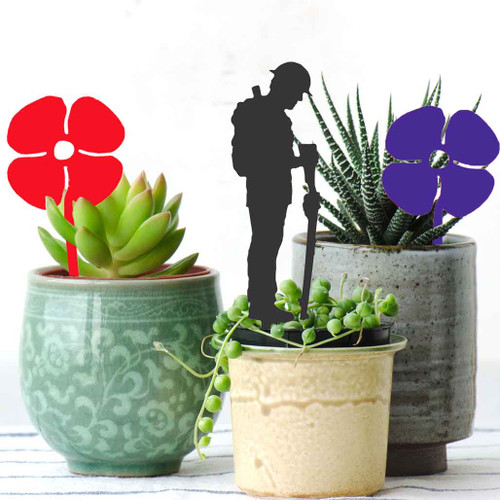 Mini Poppy Garden Art – Purple Steel