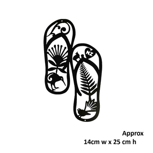 New Zealand Jandal's - Small - Metal Wall Art – Black Steel