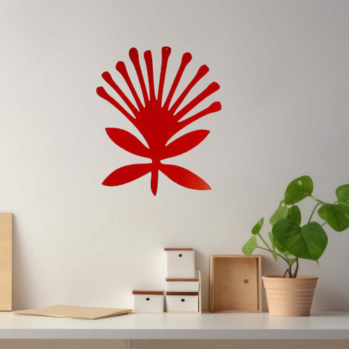 Pōhutukawa Metal Wall Art – Red Steel