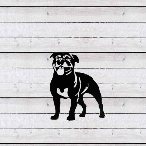 Staffy Metal Wall Art – Black Steel