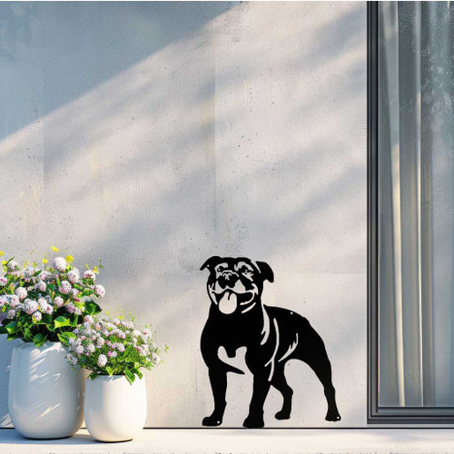 Staffy Metal Wall Art – Black Steel