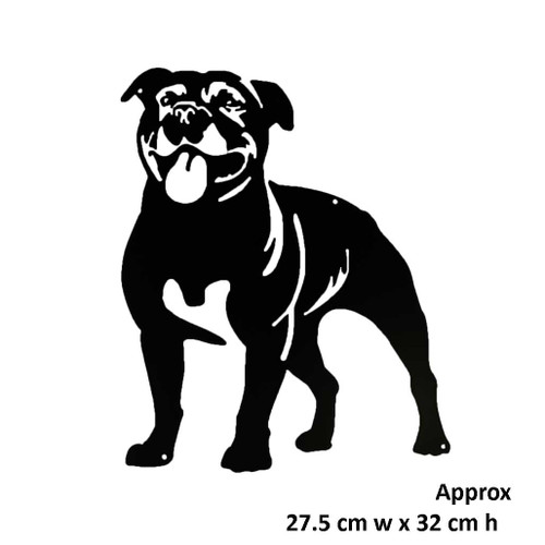 Staffy Metal Wall Art – Black Steel