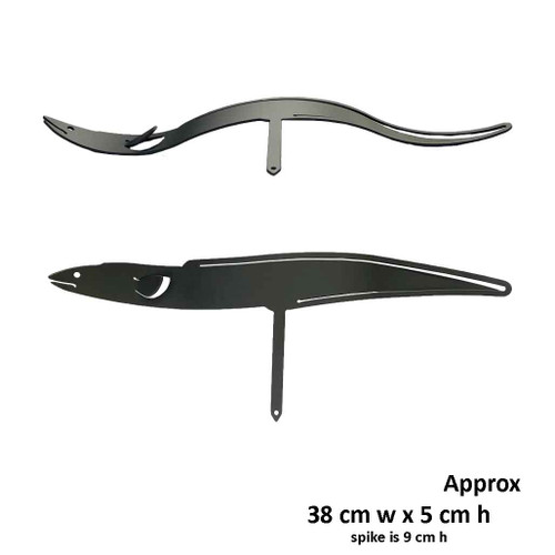 Large Eel Garden Art – Black Steel