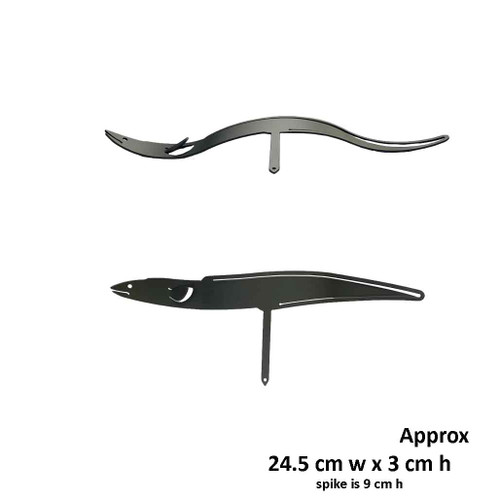 Small Eel Garden Art – Black Steel