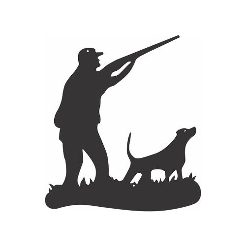 BAMD646 Duck Hunter Corten Steel Wall Art Black