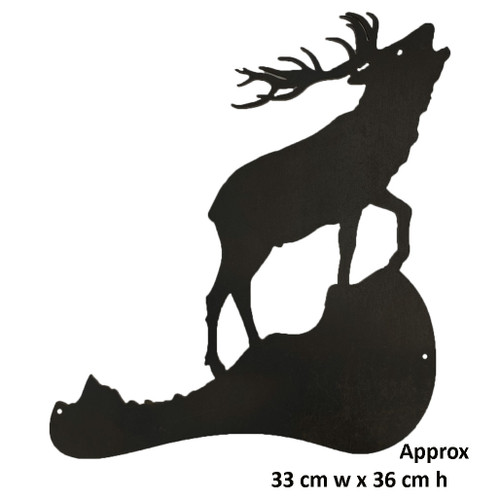 BAMD665 Stag Roaring Corten Steel Wall Art Black
