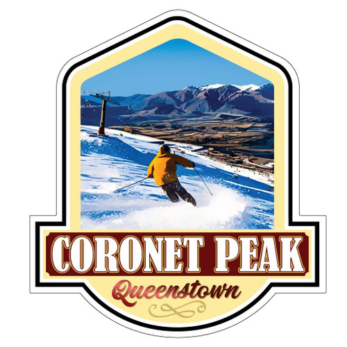 Coronet Peak Snow Sticker - 9cm