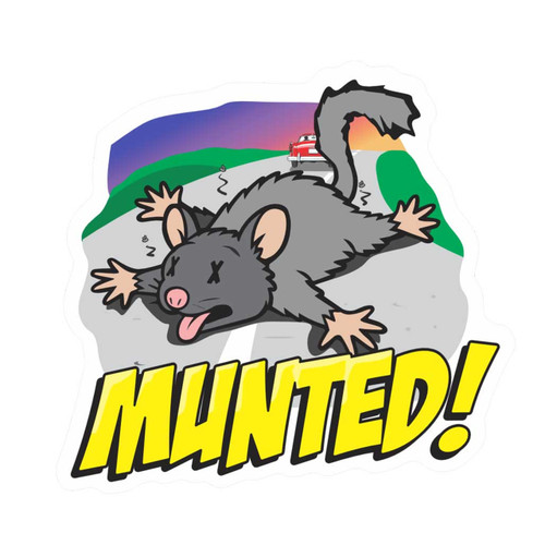 Munted Kiwi Slang Sticker - 9cm