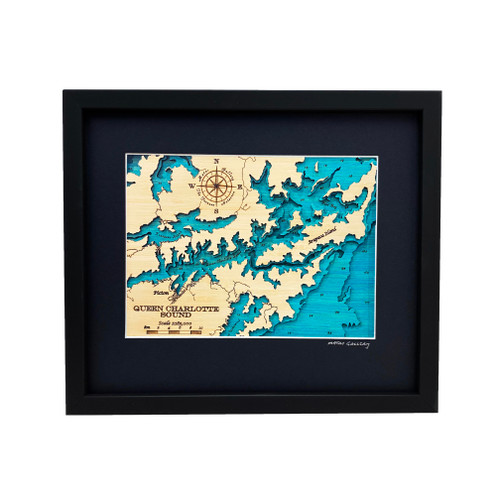Queen Charlotte Sound Small Bamboo Art Map