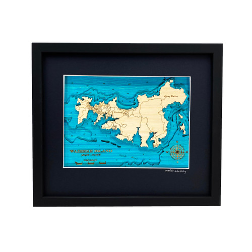 Waiheke Island Small Bamboo Art Map