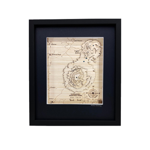 Tongariro National Park Small Bamboo Art Map