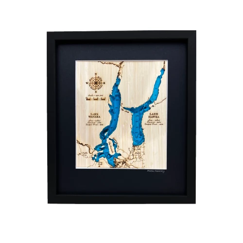 Lake Wānaka & Lake Hāwea Small Bamboo Art Map