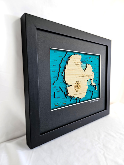 Antarctica Small Bamboo Art Map