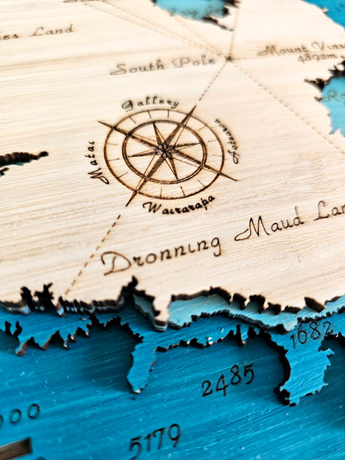 Antarctica Small Bamboo Art Map