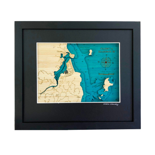 Tairua Harbour / Pauanui Small Bamboo Art Map