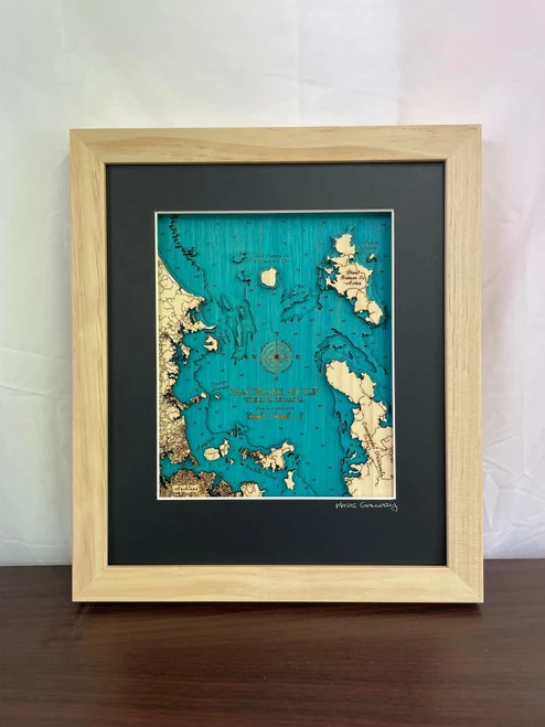 Hauraki Gulf / Tīkapa Moana Small Bamboo Art Map