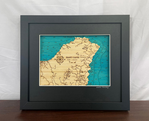 East Cape Small Bamboo Art Map