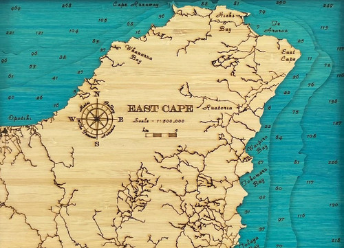 East Cape Small Bamboo Art Map