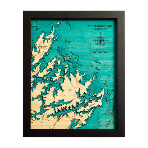 Marlborough Sounds Medium Bamboo Art Map