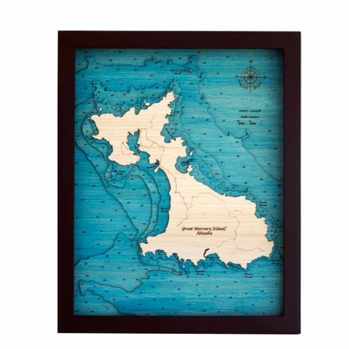 Great Mercury Island / Ahuahu Medium Bamboo Art Map