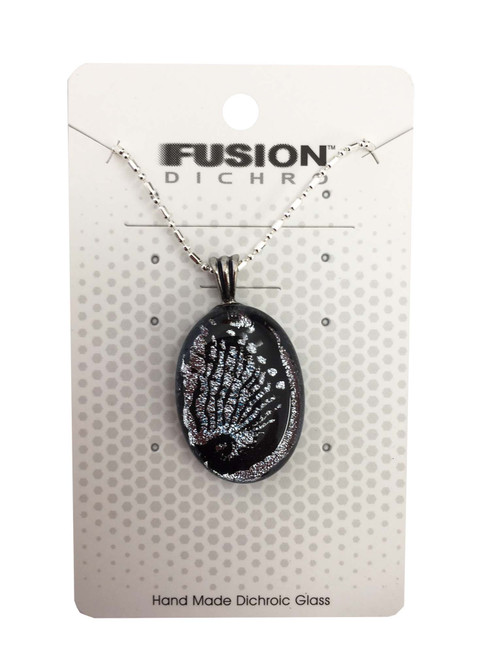 Dichroic Glass Silver Paua Shell Pendant