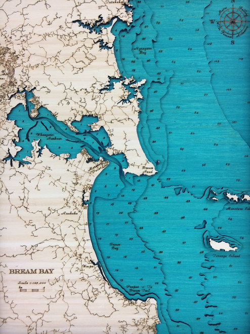 Bream Bay Medium Bamboo Art Map