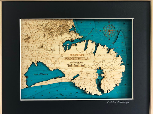 Banks Peninsula Medium Bamboo Art Map