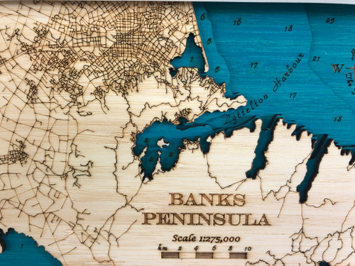 Banks Peninsula Medium Bamboo Art Map