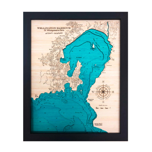 Wellington Harbour Medium Bamboo Art Map